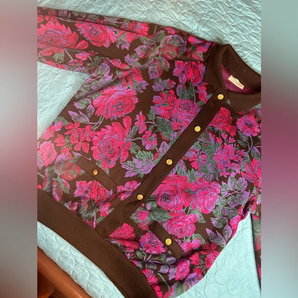 Vintage Rose Style Floral Pullover Sweatshirt Alfred Dunner XL - Picture 7 of 10